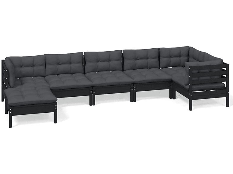 VIDAXL 3096554 Gartentisch- und Stuhlset, Schwarz