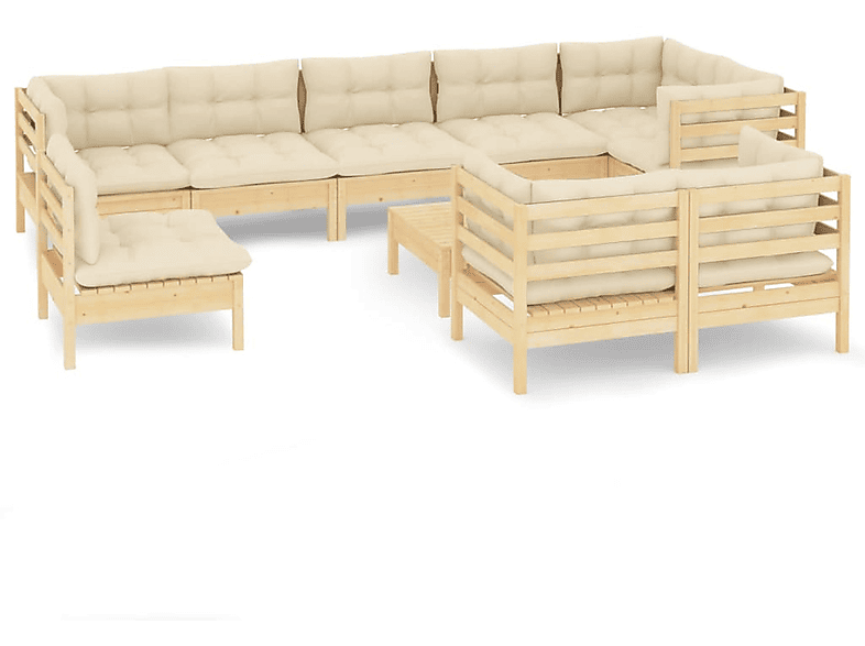 VIDAXL 3096532 Gartentisch- und Stuhlset, Creme | Gartenmöbel Sets