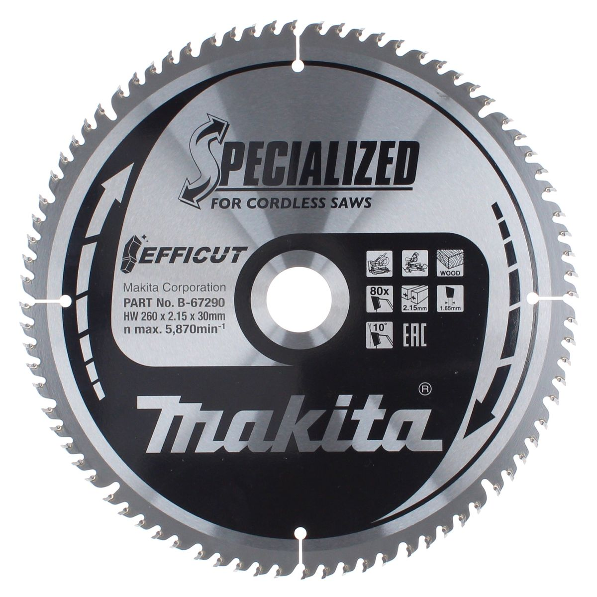 EFFICUT MAKITA CMSXF26080G Sägeblatt, Schwarz