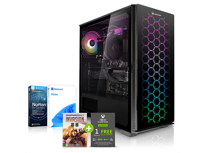 MEGAPORT Defender Intel Core i512400F, Windows 11 Home (64 Bit), Gaming PC , 16 GB RAM , 1000