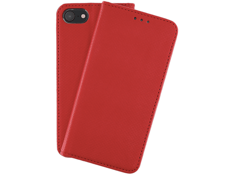 JAMCOVER Bookcase Texture, Bookcover, Apple, iPhone 7, iPhone 8, iPhone SE 2020, iPhone SE (2. Gen.), iPhone SE 2022, iPhone SE (3. Gen.), Rot