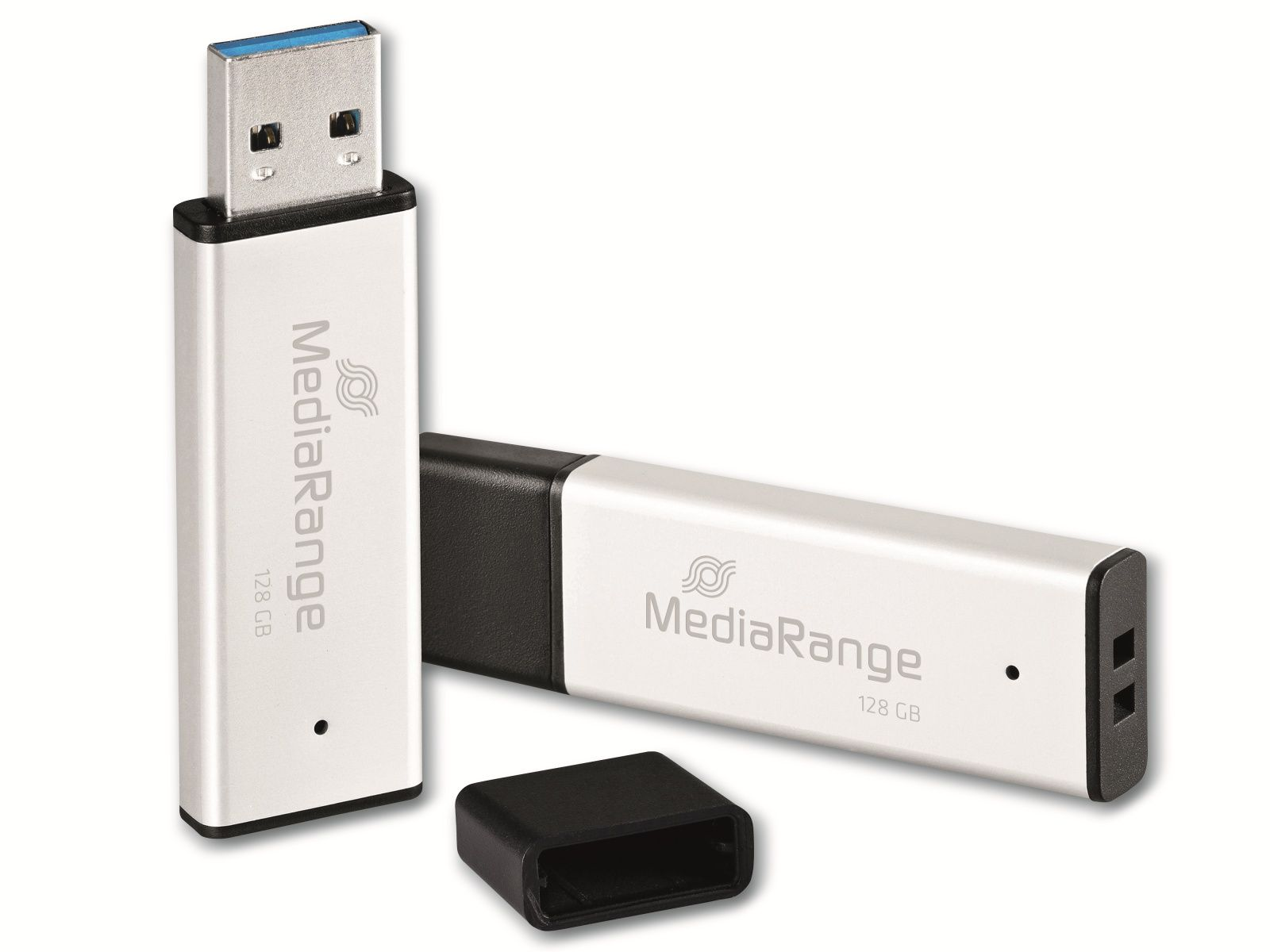 128 (schwarz/silber, 3.0, USB-Stick MR1902, USB USB-Stick GB MEDIARANGE 128 GB)