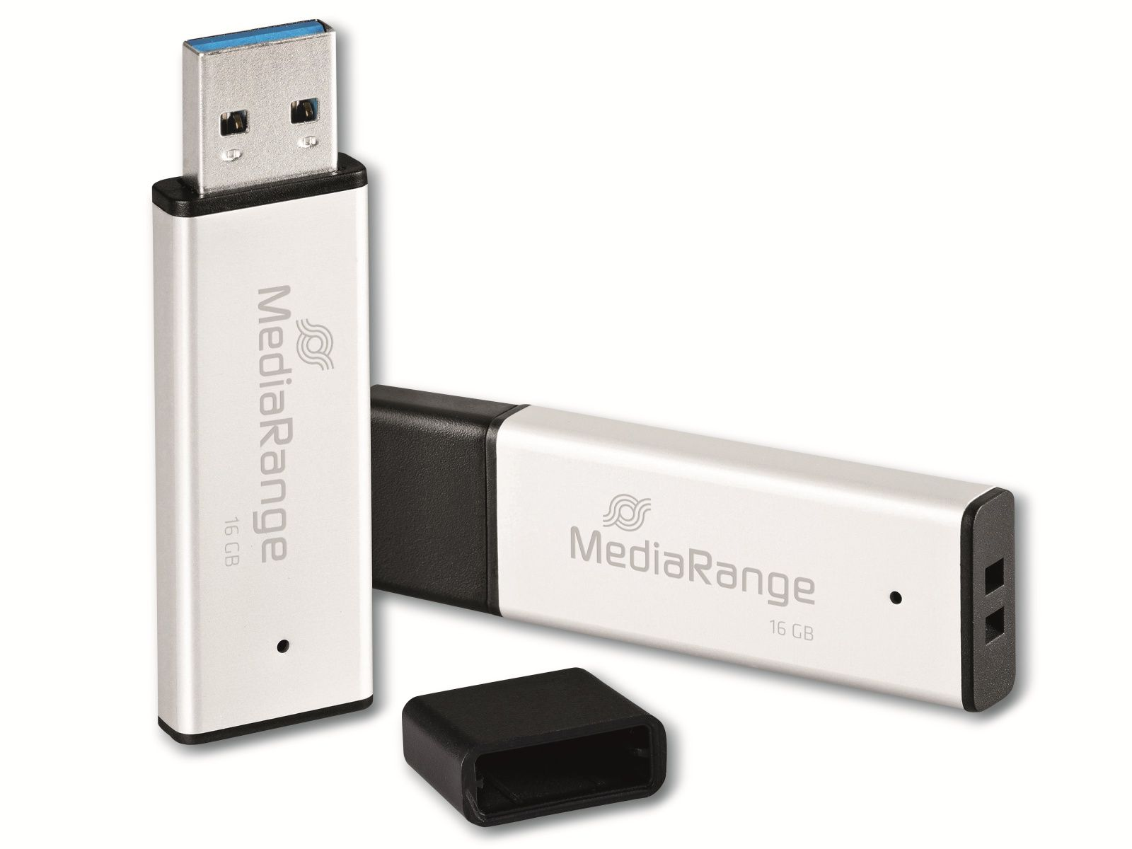 (schwarz/silber, 3.0, GB) GB 16 USB-Stick MEDIARANGE USB USB-Stick 16 MR1899,