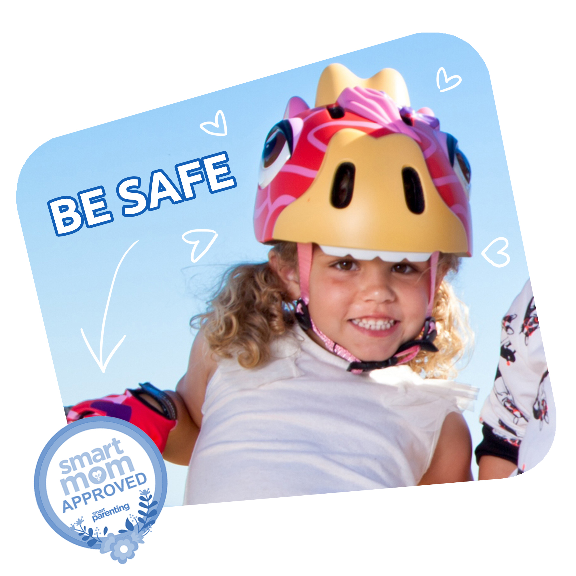CRAZY Fahrradhelm Safety EN1078 Crazy Giraffe SAFETY 49-55cm | für | Red) | Rote cm, Geprüft, Kinder