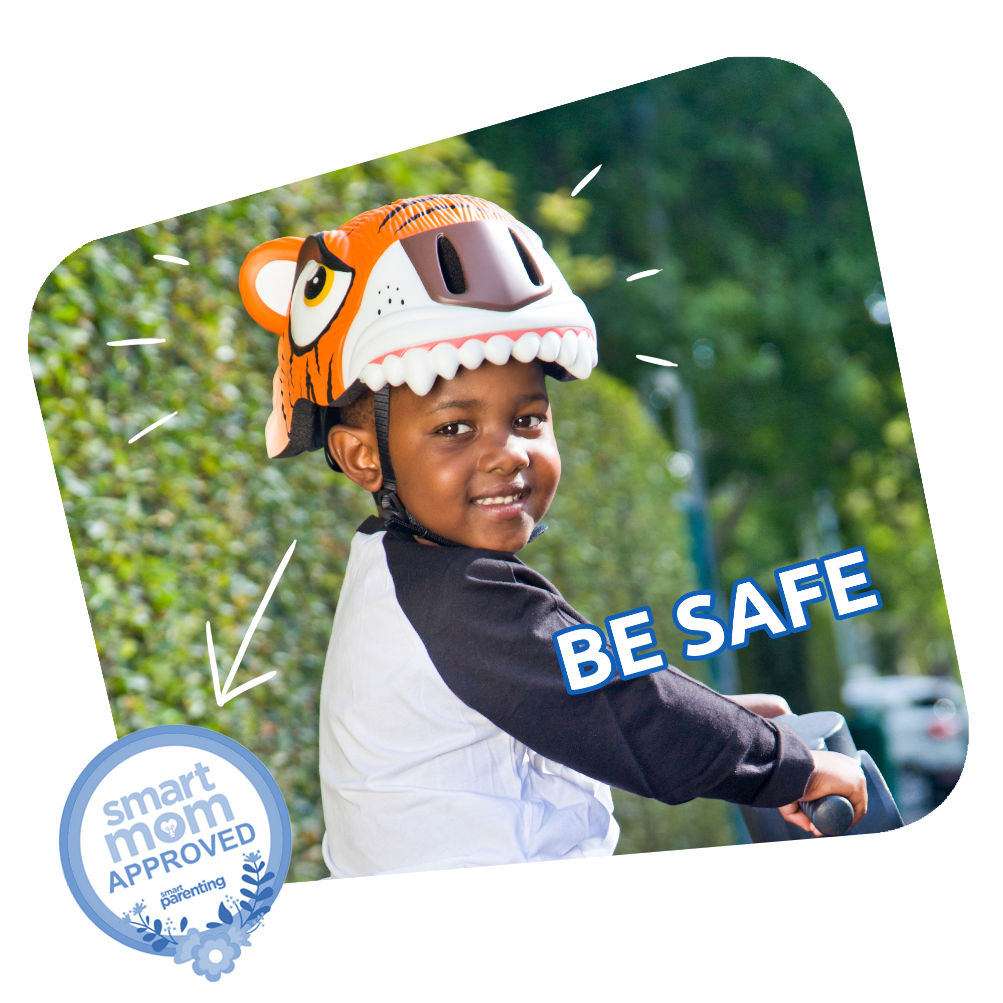Orange Orange) Safety SAFETY | CRAZY für Geprüft, Crazy cm, Tiger Kinder EN1078 49-55cm Fahrradhelm | |