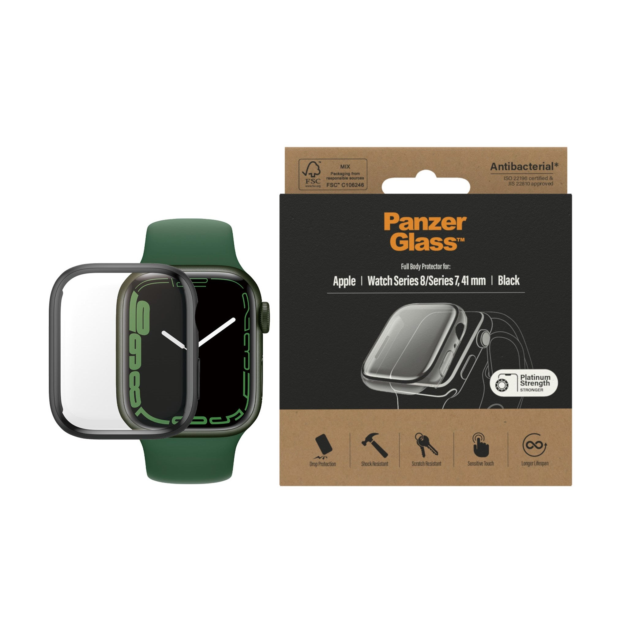 PANZER GLASS Full Watch | 8 Watch Displayschutz(für 41mm) Series Body Series Apple 41mm 7