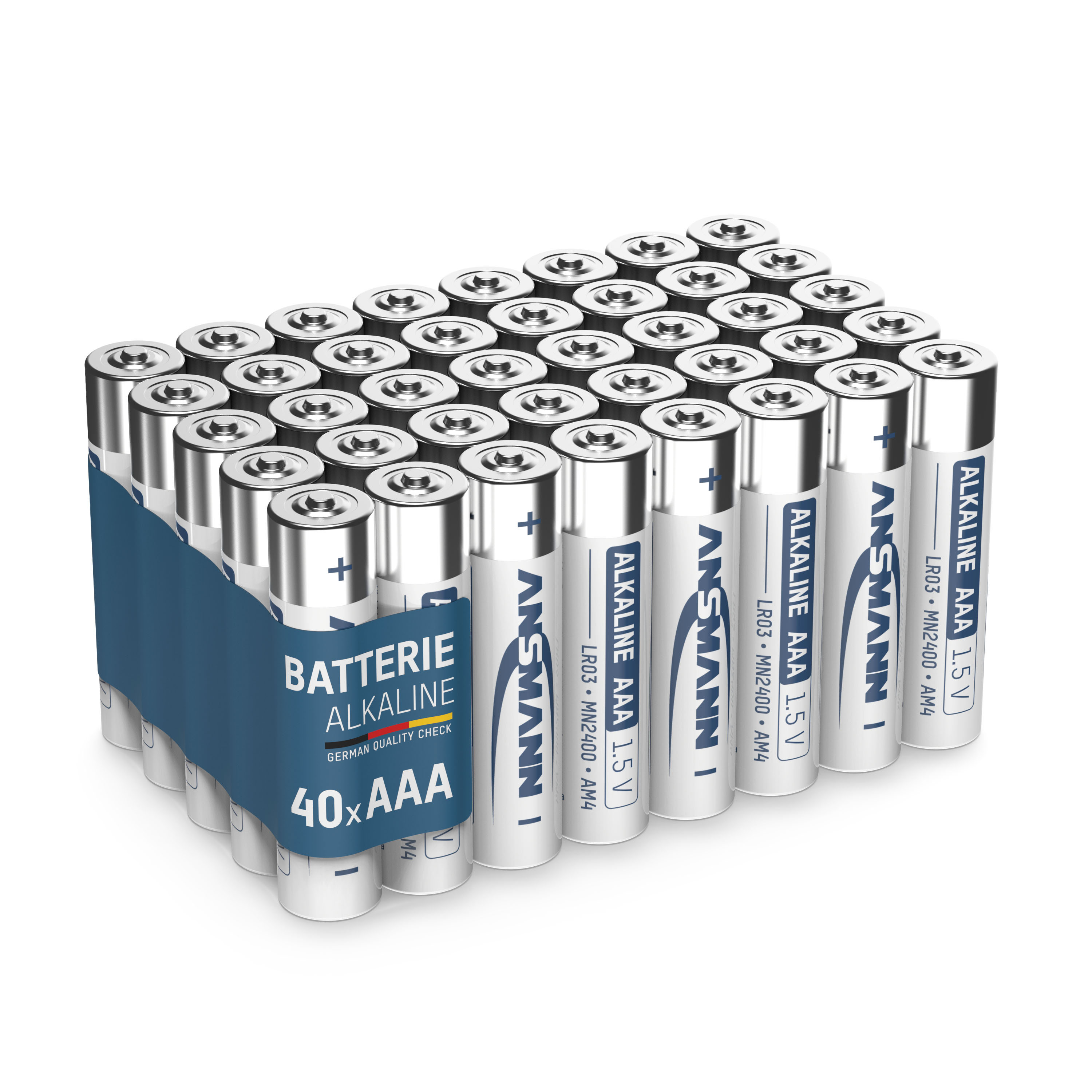 ANSMANN AAA Stück Alkaline Alkaline Vorratspack) AAA 1.5 Batterie 1,5V Micro Volt Batterie, - AAA LR03 Micro, (40 Micro