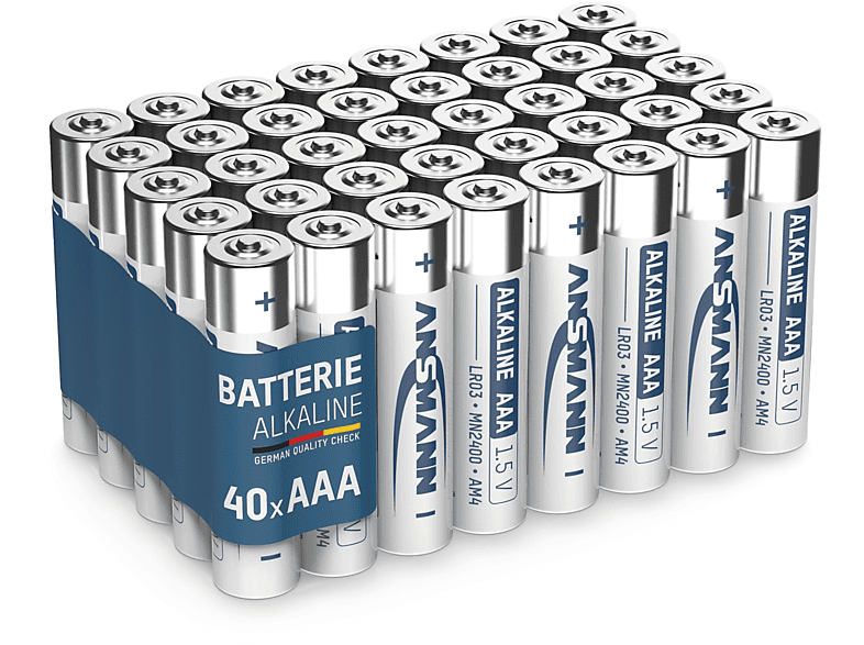 ANSMANN AAA Micro 1,5V Alkaline LR03 - (40 Stück Vorratspack) Micro AAA Batterie, Alkaline Batterie AAA Micro, 1.5 Volt