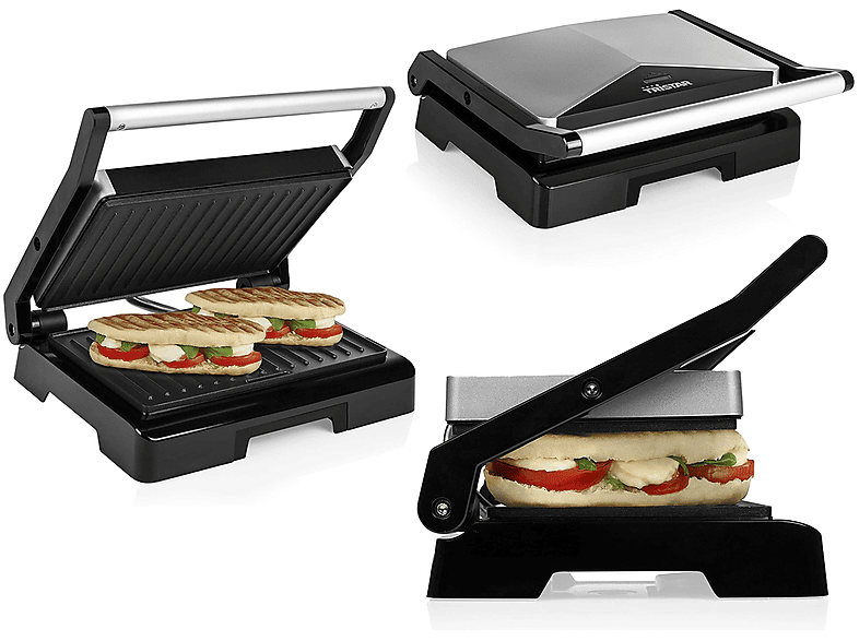 TRISTAR Kompakter Elektro Kontaktgrill, Low Fat Multigrill, Paninimaker