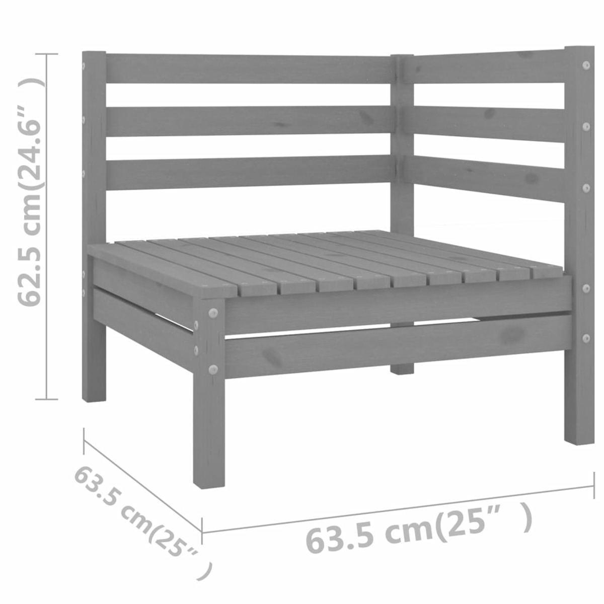 Stuhlset, und Gartentisch- VIDAXL Grau 3083516