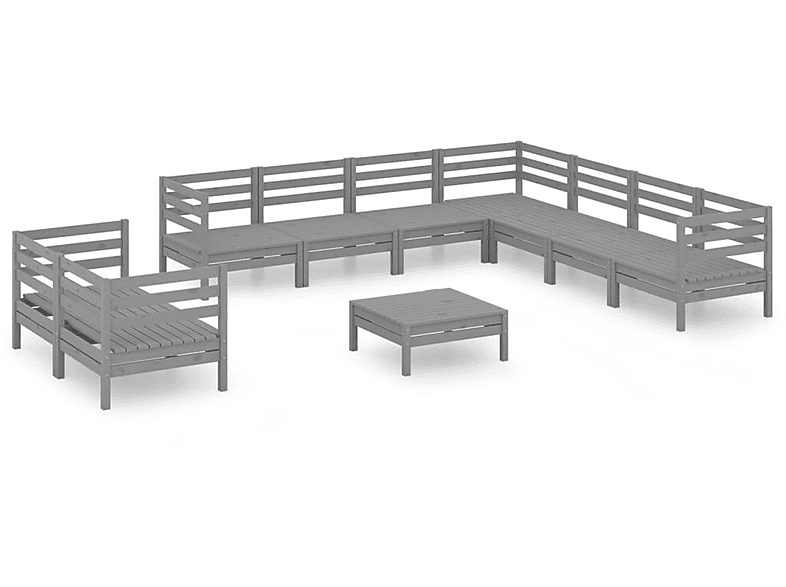 VIDAXL 3083191 Gartentisch- und Stuhlset, Grau