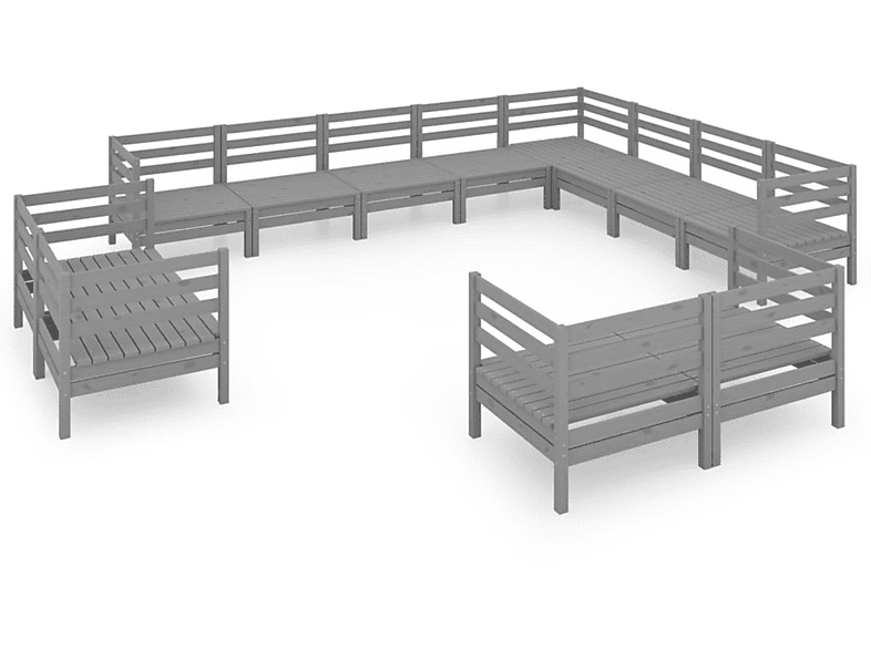 Gartentisch- 3083226 und Grau VIDAXL Stuhlset,