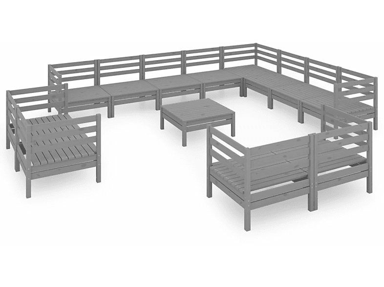 Gartentisch- Grau Stuhlset, 3083231 VIDAXL und