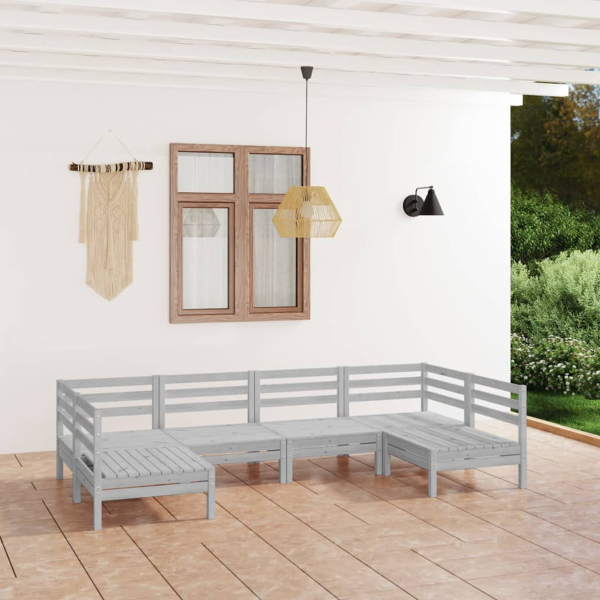 VIDAXL Gartentisch- Weiß Stuhlset, 3083395 und