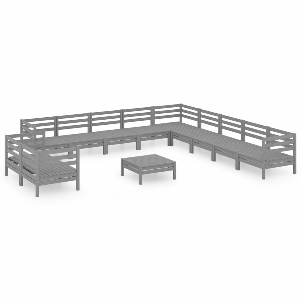 VIDAXL 3083211 Gartentisch- und Stuhlset, Grau