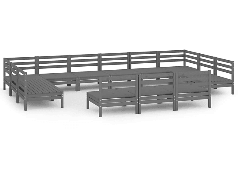 VIDAXL 3083466 Gartentisch- und Stuhlset, Grau | Gartenmöbel Sets