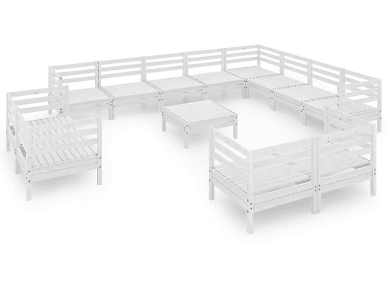 VIDAXL 3083230 Gartentisch- Stuhlset, Weiß und