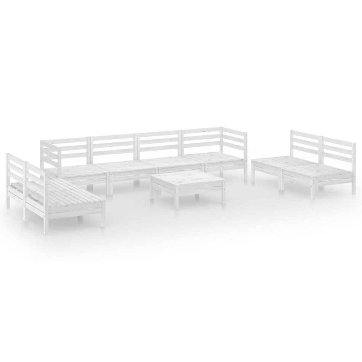VIDAXL 3082578 Gartentisch- Weiß und Stuhlset