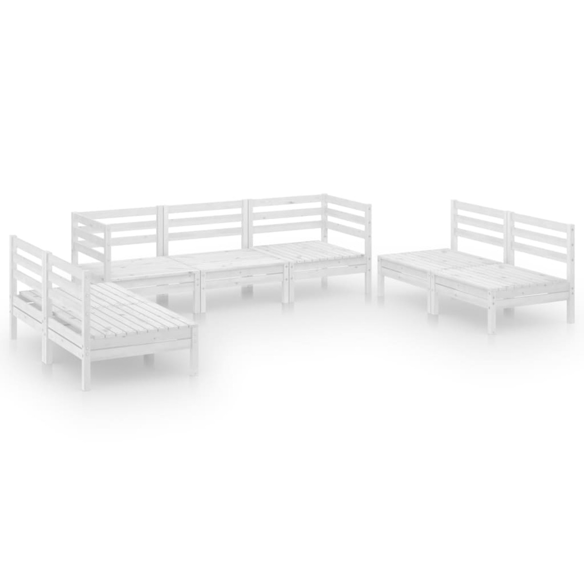 Gartentisch- und Stuhlset, VIDAXL Weiß 3082563
