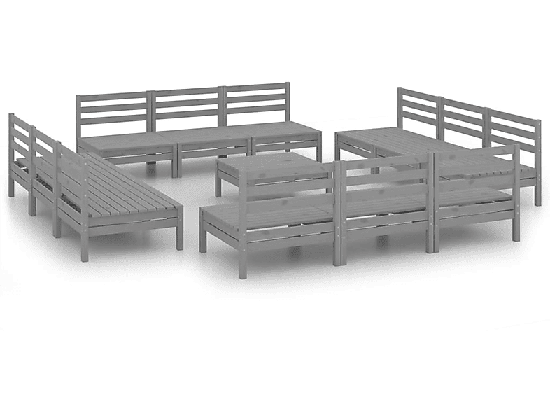 Grau VIDAXL und Stuhlset, 3082424 Gartentisch-