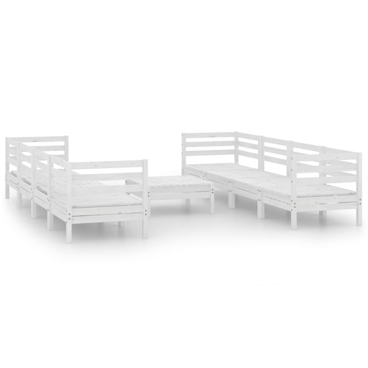 3082518 Weiß und Gartentisch- Stuhlset, VIDAXL