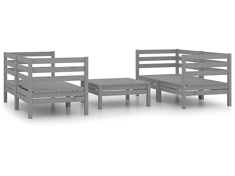 VIDAXL 3082399 Gartentisch- und Stuhlset, Grau | Gartenmöbel Sets