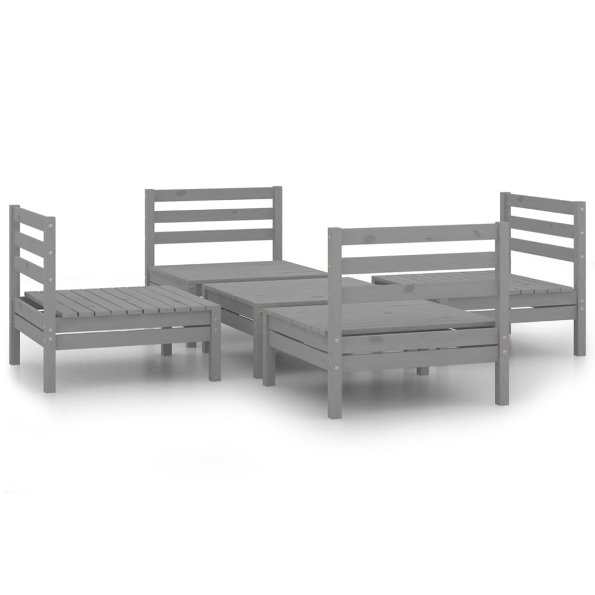 VIDAXL 3082409 Gartentisch- Stuhlset, und Grau