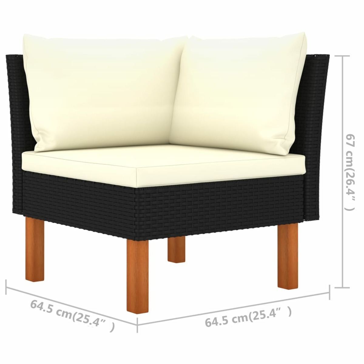 Schwarz Gartentisch- Stuhlset, und VIDAXL 3082081