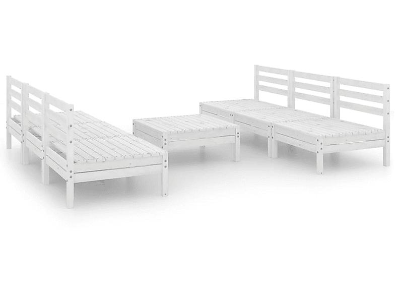 VIDAXL 3082458 Gartentisch- und Stuhlset, Weiß | Gartenmöbel Sets