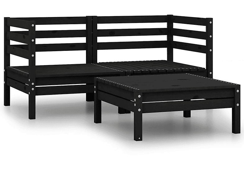 VIDAXL 3082396 Gartentisch- Schwarz und Stuhlset