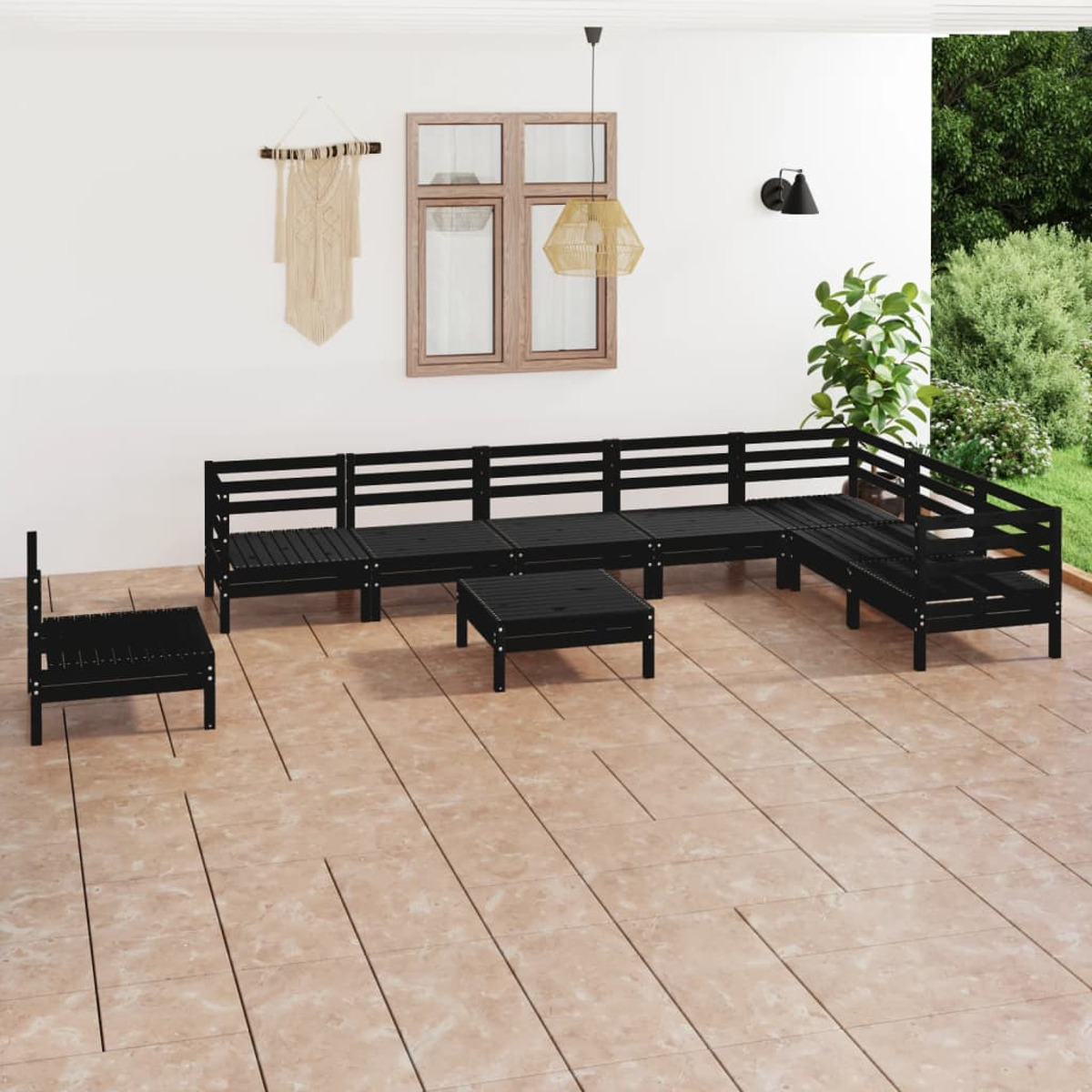 Schwarz Stuhlset, Gartentisch- 3083053 VIDAXL und