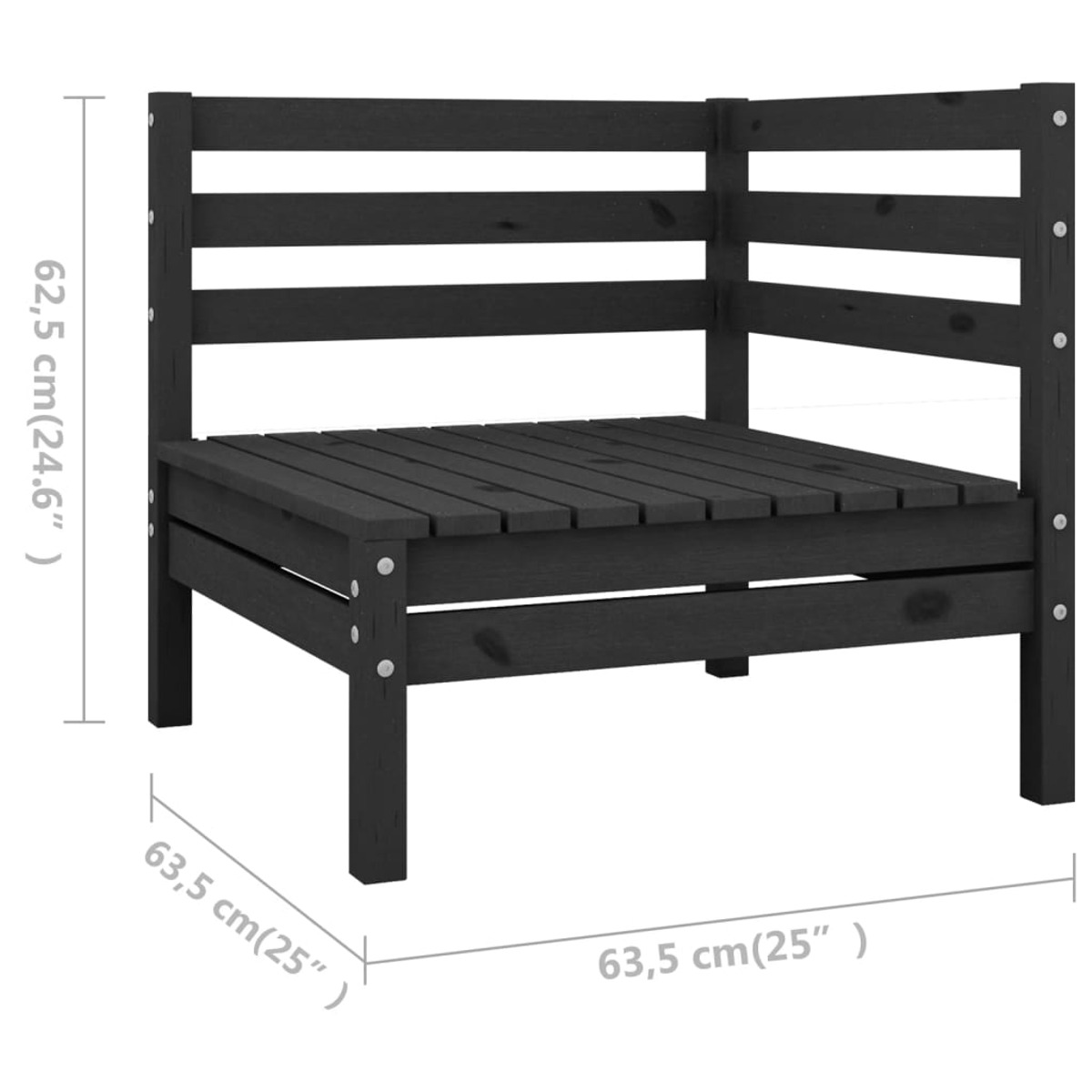 und Stuhlset, Gartentisch- 3083033 Schwarz VIDAXL