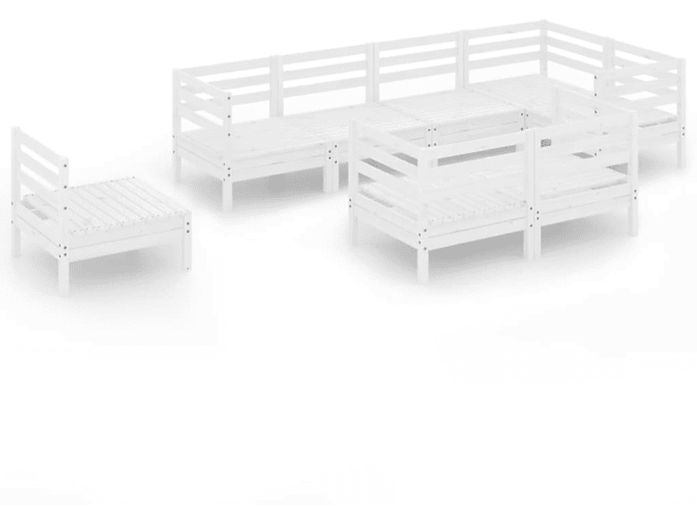 VIDAXL 3082935 Gartentisch- und Stuhlset, Weiß