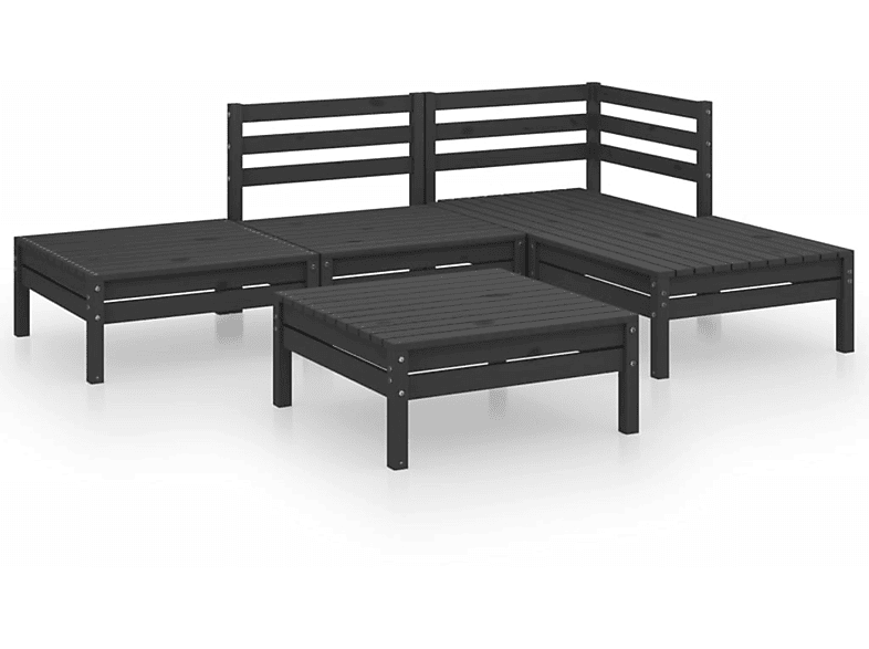 VIDAXL 3082626 Gartentisch- und Stuhlset, Schwarz