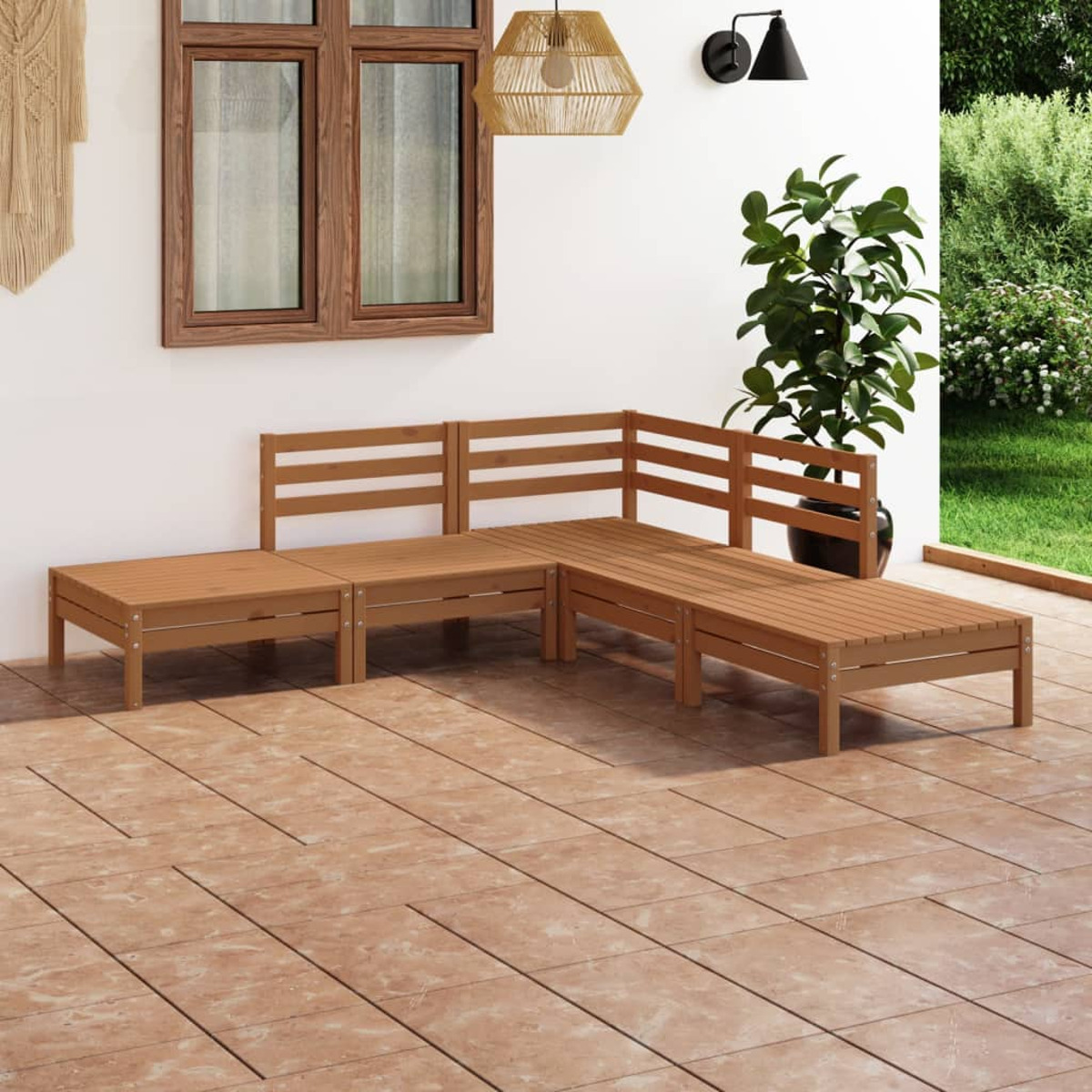 VIDAXL 3082640 Gartentisch- und Stuhlset, Braun