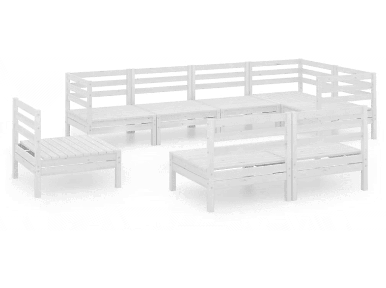 VIDAXL 3082895 Gartentisch- und Stuhlset, Weiß | Gartenmöbel Sets