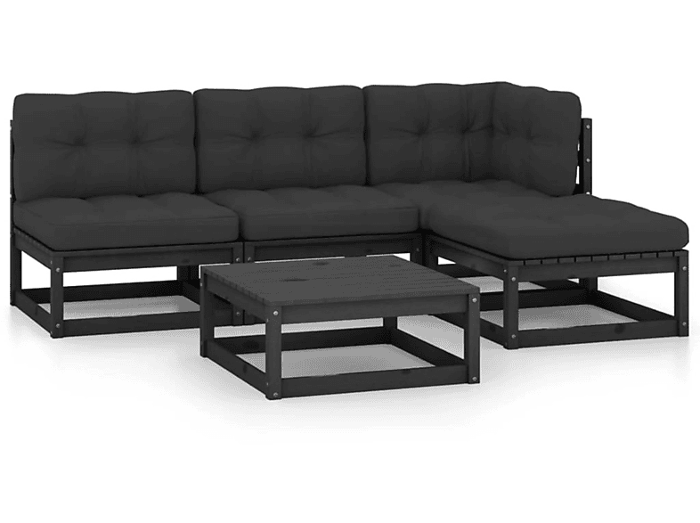 VIDAXL 3076543 Gartentisch- und Stuhlset, Schwarz