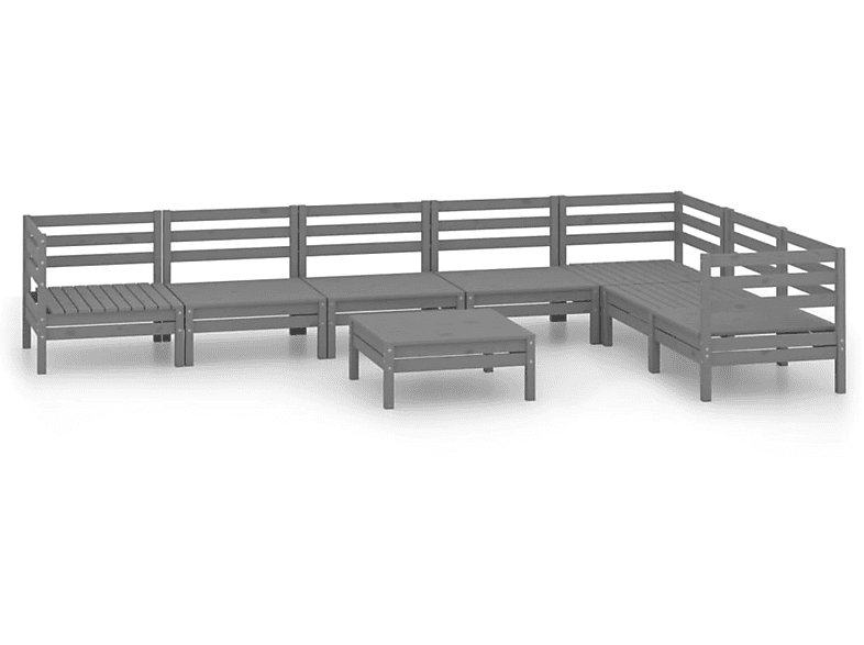 VIDAXL 3083021 Gartentisch- und Stuhlset, Grau | Gartenmöbel Sets