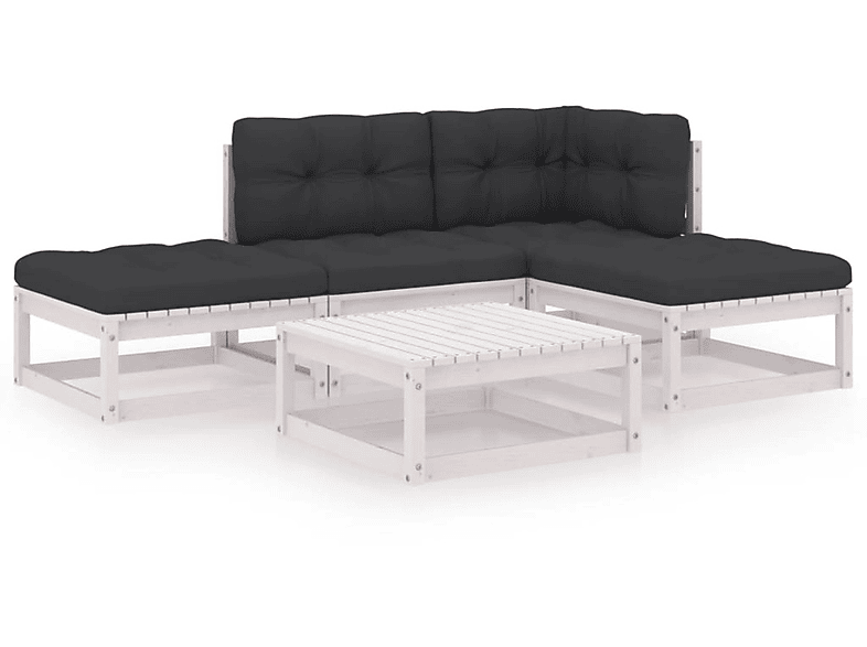 Gartentisch- Stuhlset, VIDAXL 3076530 und Weiß