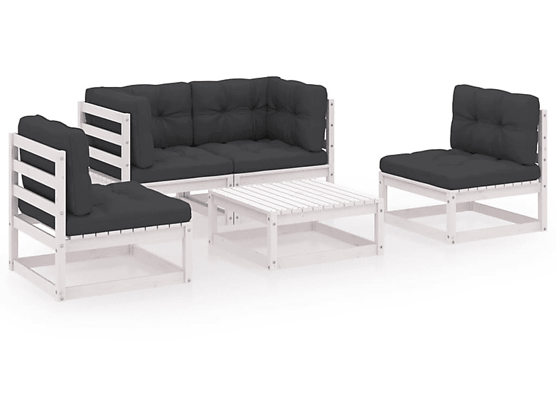 VIDAXL 3076435 Gartentisch- und Weiß Stuhlset
