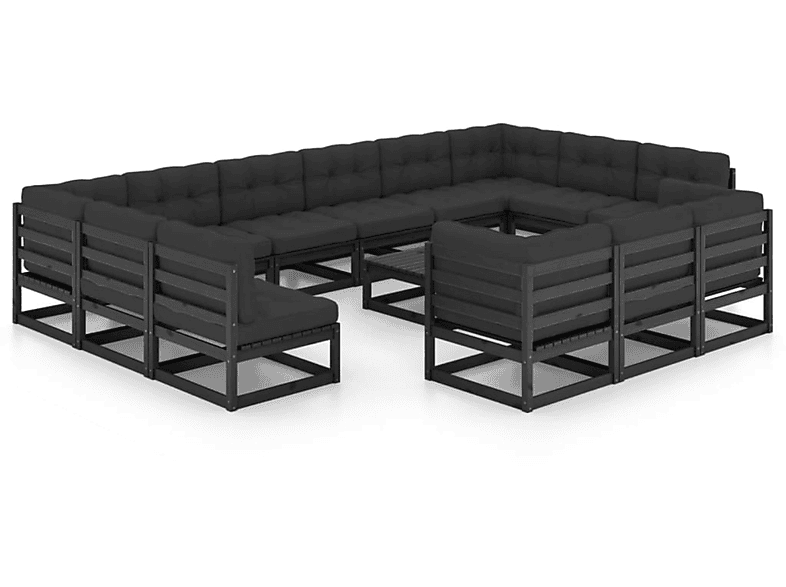 VIDAXL 3077293 Gartentisch- und Stuhlset, Schwarz