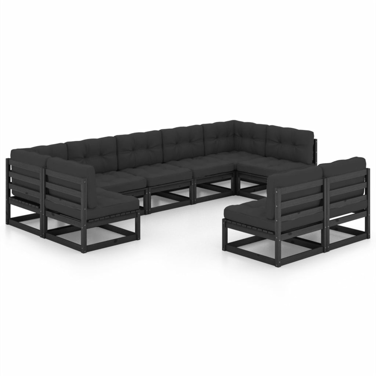 Schwarz Stuhlset, Gartentisch- 3077218 VIDAXL und