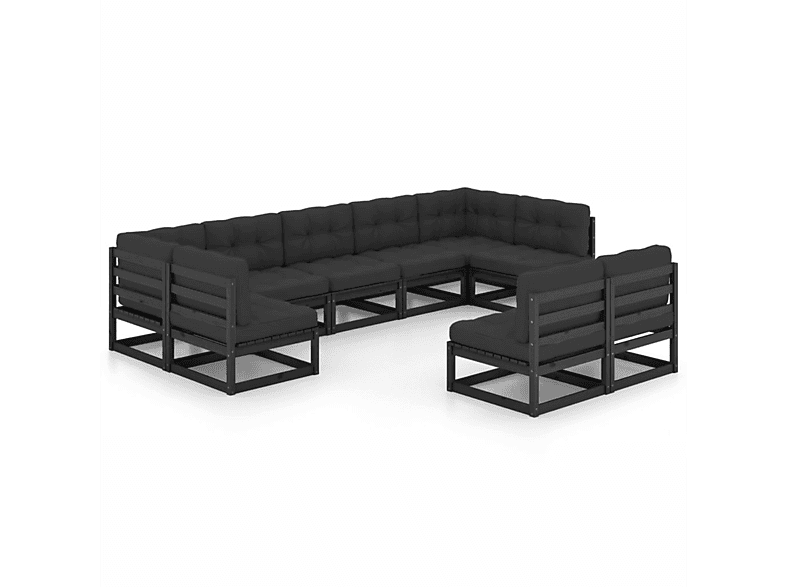 VIDAXL 3077218 Gartentisch- und Stuhlset, Schwarz