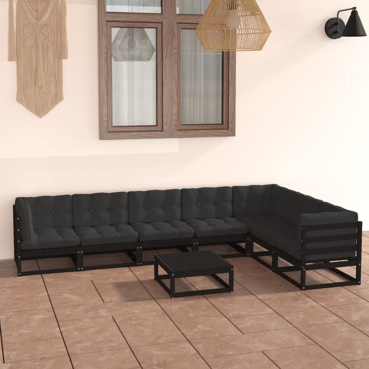 Schwarz und Gartentisch- Stuhlset, VIDAXL 3076803