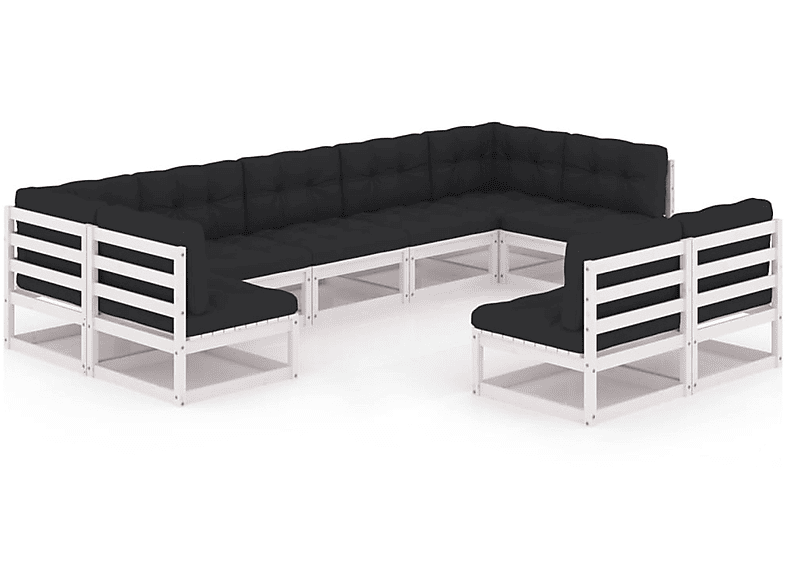 Gartentisch- 3077215 Stuhlset, Weiß und VIDAXL