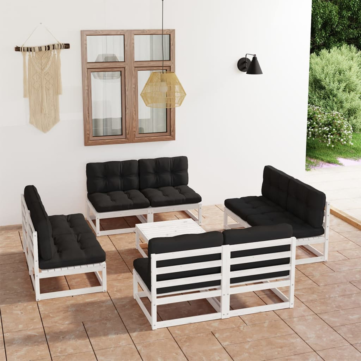 VIDAXL 3076325 Gartentisch- Stuhlset, Weiß und