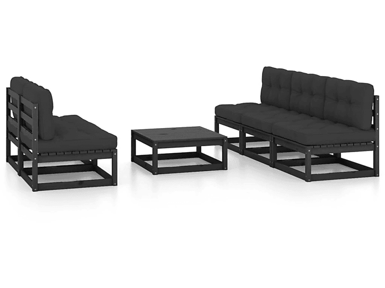 VIDAXL 3076363 Gartentisch- und Schwarz Stuhlset