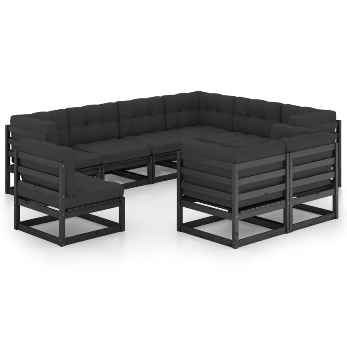 VIDAXL 3076858 Gartentisch- und Stuhlset, Schwarz