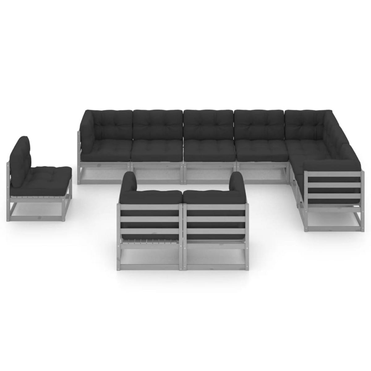 Grau Stuhlset, VIDAXL 3076866 Gartentisch- und