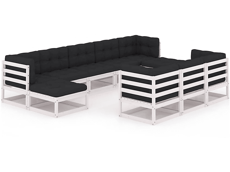 VIDAXL Gartentisch- 3077165 Stuhlset, und Weiß